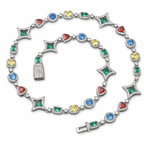 Collier iced out plaqué or blanc avec pierres cristal pour homme
