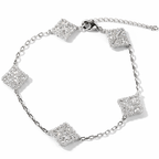 Bracelet Trèfle Diamanté : Éclat de Givre